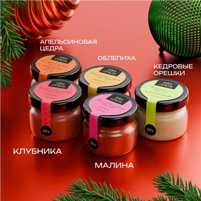 Подарочный набор новогодний «Сладкого Нового Года», мед кремовый, чай