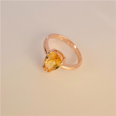 Кольцо 20 р ювелирная бижутерия коллекция "Дубай", покрытие позолота, вставка: фианиты, цвет: желтый, арт.414.098-20