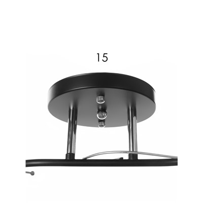 Люстра потолочная BayerLux «Лайма», 2хЕ27, 40 Вт, черно-хромовый, 50×15×24 см