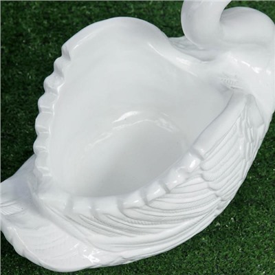 Декоративное кашпо для цветов «Лебедь», 2.5 л, 40×30×30 см, гипс