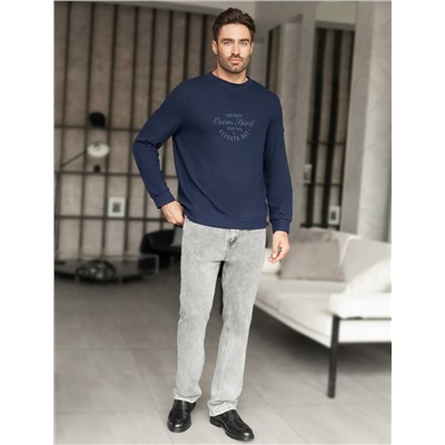 Джемпер легкий из фактурного эластичного трикотажа с принтом