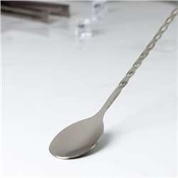 Ложка барная с мадлером из нержавеющей стали, длина 31 см, серебристая