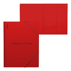 Папка на резинках А4 65226 Classic Phrases красный 400мкм (в пакете по 4 шт.) ErichKrause