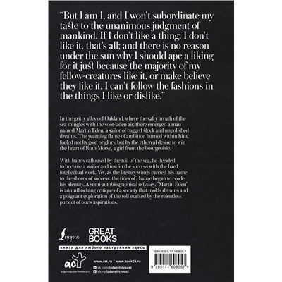 АСТ Jack London "Martin Eden"