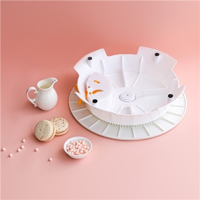 Подставка для торта вращающаяся, d=30.5 см, с рычагом-блокиратором вращения, с разлиновкой