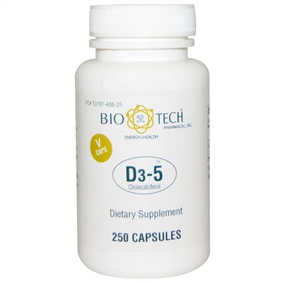 Bio Tech Pharmacal, D3-5 Cholecalciferol, 250 Capsules