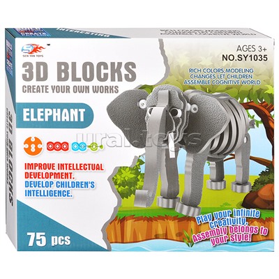 Конструктор "Слон" (75 дет.) в коробке