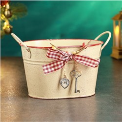 Кашпо «Ведерко Рустад», 14×11×9 см, бежевое