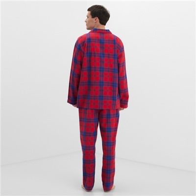 Пижама мужская из фланели (рубашка и брюки) KAFTAN, размер 54