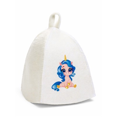Шапка для бани и сауны «Единорог», шерсть, полиэфир, детская, «Банная забава»