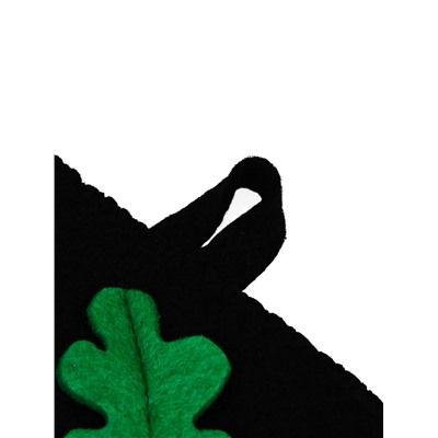 Рукавица для бани с аппликацией «Дубовый лист», полиэфир, чёрный