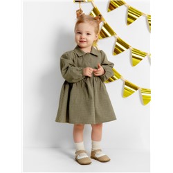 Платье для девочки «Крошка Я. Клетка», рост 74-80 см, зелёное
