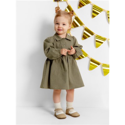 Платье для девочки «Крошка Я. Клетка», рост 74-80 см, зелёное