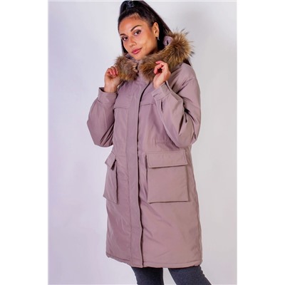 Куртка удлиненная с капюшоном натуральный мех арт. 619 НАТАЛИ, 1071295