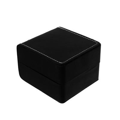 Шкатулка для часов 1 отделение «Чёрная с белой строчкой», матовая, 7.5×11×10.3 см