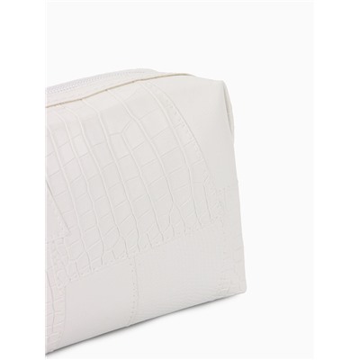 Косметичка ONE COLOR, на молнии, искусственная кожа, белая