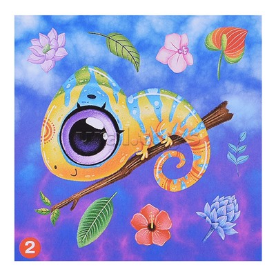 Аппликация наклейками по номерам. В тропиках