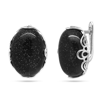 Серьги из серебра авантюрин, МЦВ218