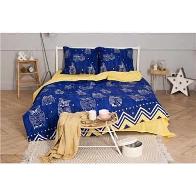 Постельное бельё евро «Этель. Ушастые совы (вид 3)», бязь