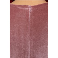 Платье из бархата Нежный цветок (пыльно-розовое) П14658-25М