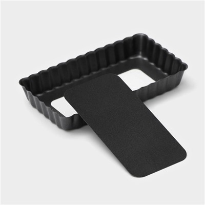 Форма для выпечки «Рифлёный прямоугольник», 12×6.5 см, разъёмная, антипригарное покрытие, чёрная