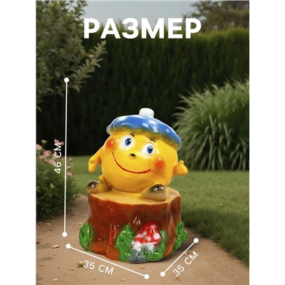 Садовая фигура из гипса «Колобок в кепке», 46×35×35 см