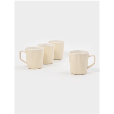 Кружки Loft, набор 4 шт., 360 мл, 12×9×10 см, фарфор, молочные
