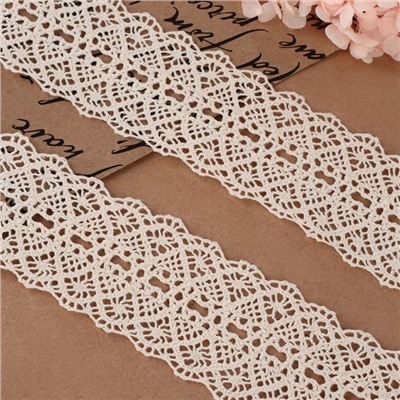 Кружево вязаное, 45 мм, 10±1 м, бежевое