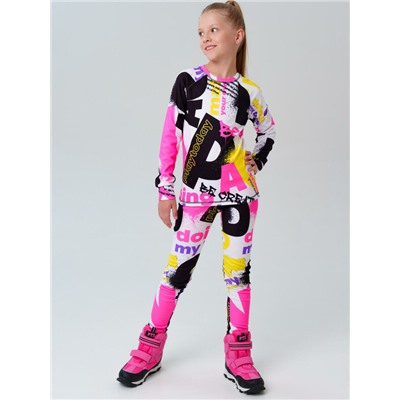 Термокомплект трикот. для девочек: фуфайка (футболка) с длин. рук, брюки