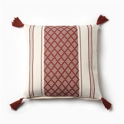 Наволочка декоративная «Этель», сканди, 45×45 см, бордовая
