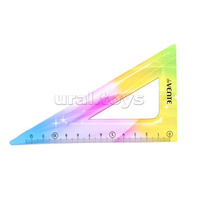 Набор геометрический "Rainbow Flex" малый, 3 предмета (линейка 20 см, угольник 30°/60°/90°, транспортир) полупрозрачный радужный, в пластиковом блистере