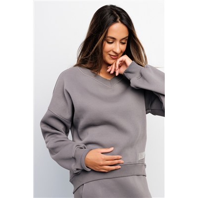 Свитшот худи оверсайз кофта с начесом 387LGR