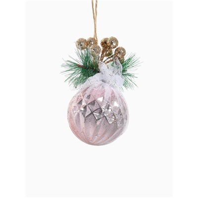 Ёлочный шар «Блеск рождества» новогодний, грани, 8×11 см, розовый