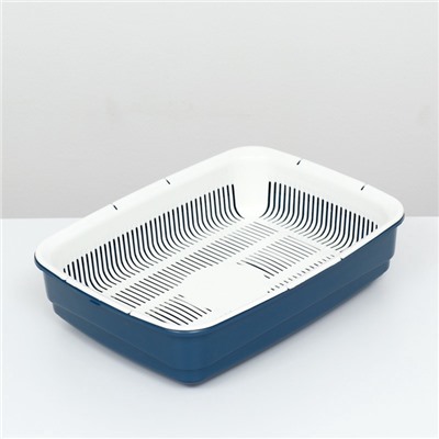 Лоток большой с сеткой Atlantis «Стандарт», 42×31×10 см, синий