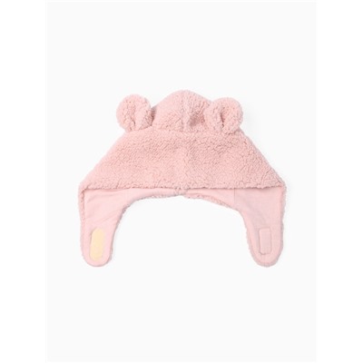 Шапка ушанка детская «Крошка Я», размер 48-50, пудровая