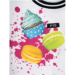 Комплект трикотажный для девочек: фуфайка (футболка), шорты