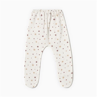 Ползунки детские, рост 74 см, белые, звёзды
