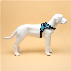 Шлейка К7, размер XL, ОГ 74-92 см, вес 28-47.5 кг, мягкая, светоотражающая, голубая