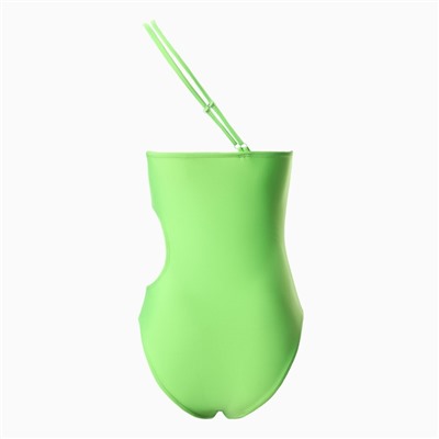 Купальник женский слитный на одно плечо, размер 42, салатовый