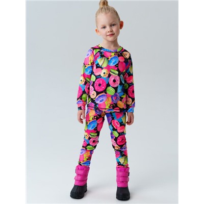 Термокомплект трикот. для девочек: фуфайка (футболка) с длин. рук, брюки