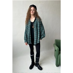 Рубашка женская  HUG077/14/Зеленый, бежевый