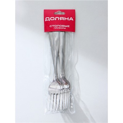 Набор вилок столовых из нержавеющей стали Доляна «Капля», длина 21 см, 6 шт., цвет серебряный