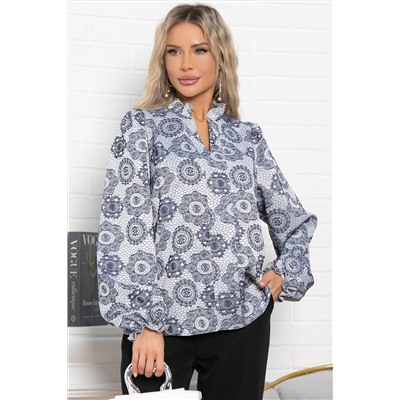 Блуза Доменика (серо-синяя) Б15016-18М