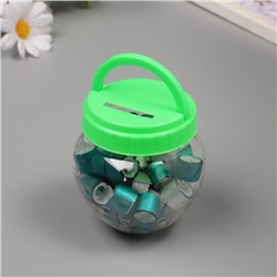 Клейкая лента пластик в банке «Глори. Серебро, голубой», набор 40 шт., 1.2 см, дл.0.9 м, 7×7×9 см