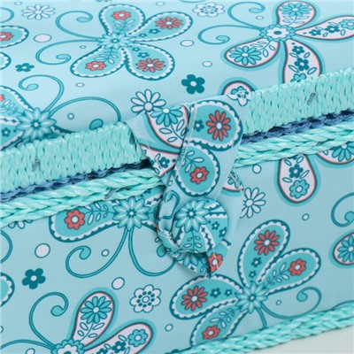 Шкатулка для рукоделия и шитья «Бабочки и цветочки на голубом», хранение ниток, иголок, мелочи, 20×20×11 см