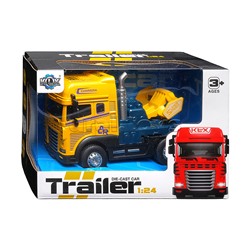 Машина "Трейлер" 1:24 (свет,звук) в коробке