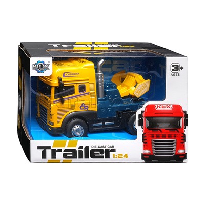 Машина "Трейлер" 1:24 (свет,звук) в коробке