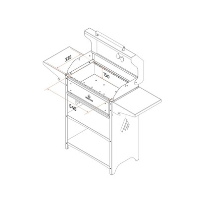 Мангал Family Optima BBQ FOB 2000, 2 мм, 133.2×44.1×111 см