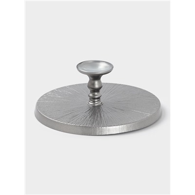 Блюдо для торта «Кувшинка», d=28 см, на ножке, стекло, серебристое