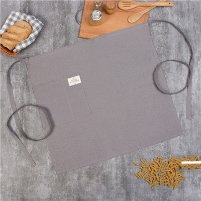 Фартук Этель ECO, цвет серый, 60×64 ±6 см, 70% хл, 30% лён, 190 г/м²